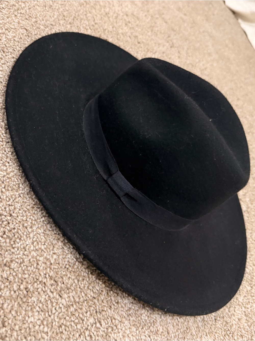 Lucky Brand Black Wide-Brim Felt Fedora Hat